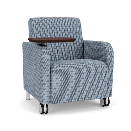 Lesro Siena Lounge Reception Guest Chair W/ Swivel Tablet, 27 in W 29.5 in L 32.5 in H SN1101